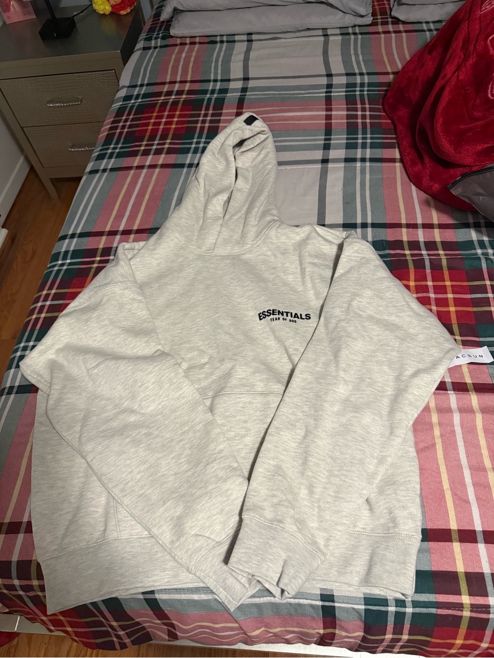 Essentials Light Heather Gray Pullover Hoodie with Chest Logo